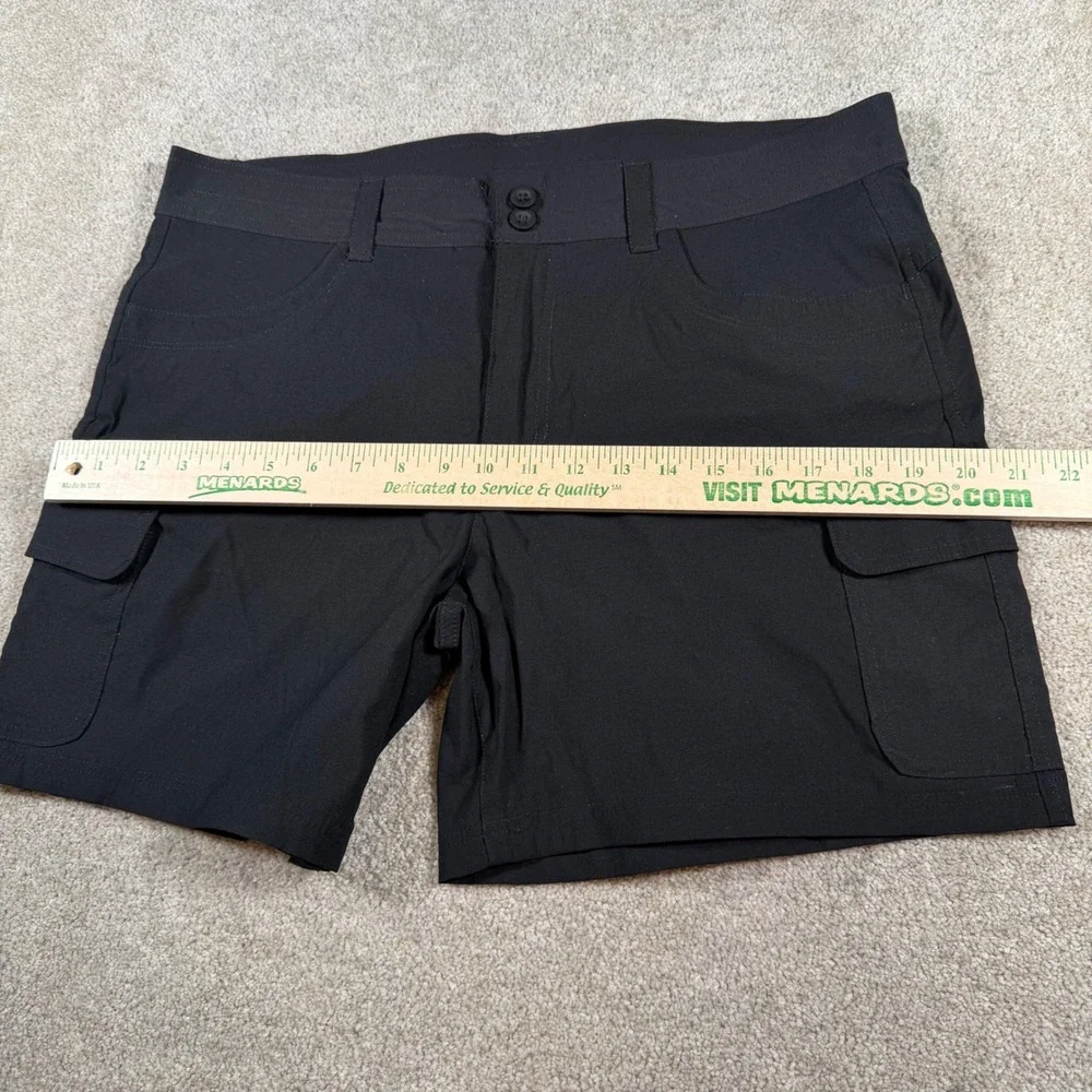 Eddie Bauer Summer Trail Shorts Women 14(FITS 36x5.5) Black Cargo Hiking Outdoor